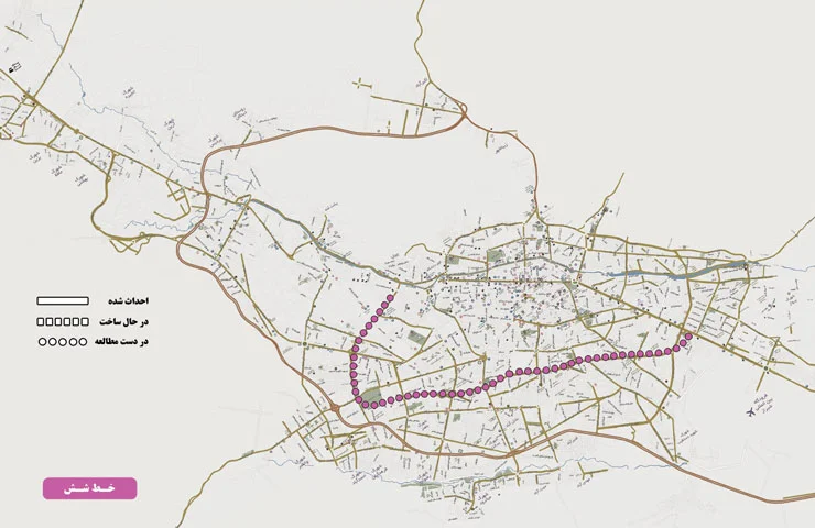 ایستگاه های خط شش مترو شیراز