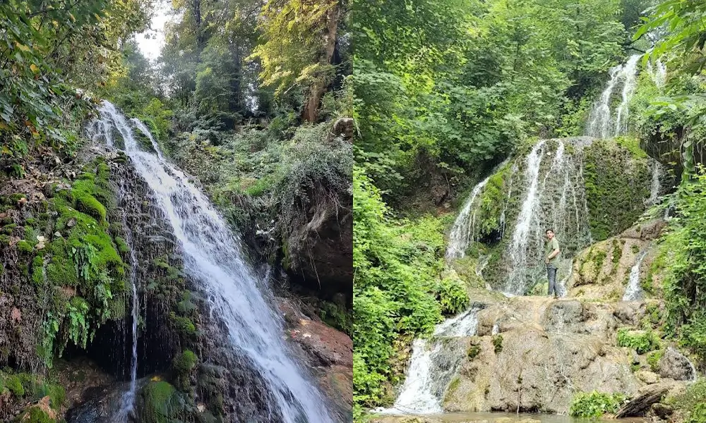 نمای نزدیک از آبشار لاشو گرگان