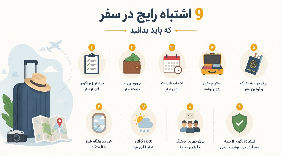 اشتباهات رایج در سفر