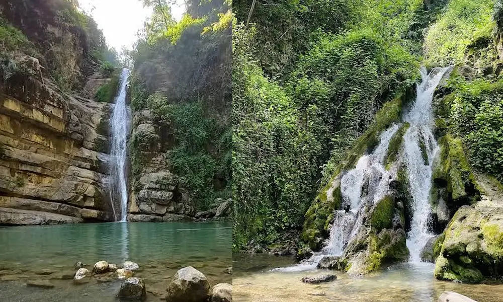 نمای دور از آبشار کبودوال